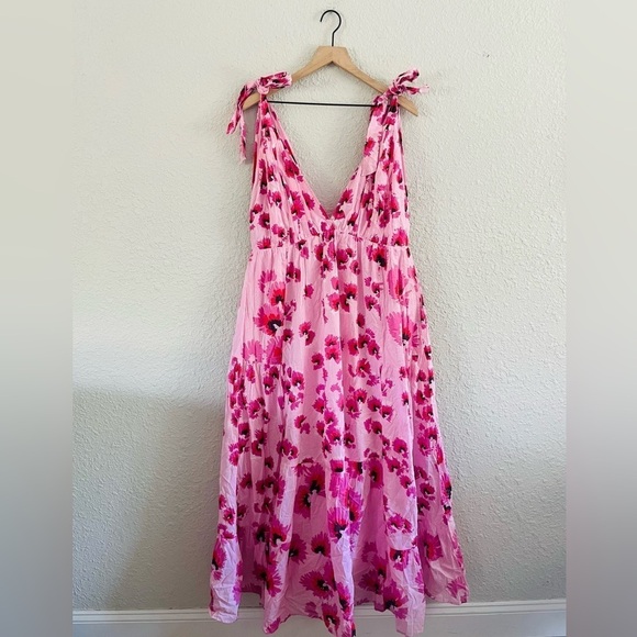 Banjanan Dresses & Skirts - Banjanan Pink Floral Maxi Dress with Fuchsia Flowers